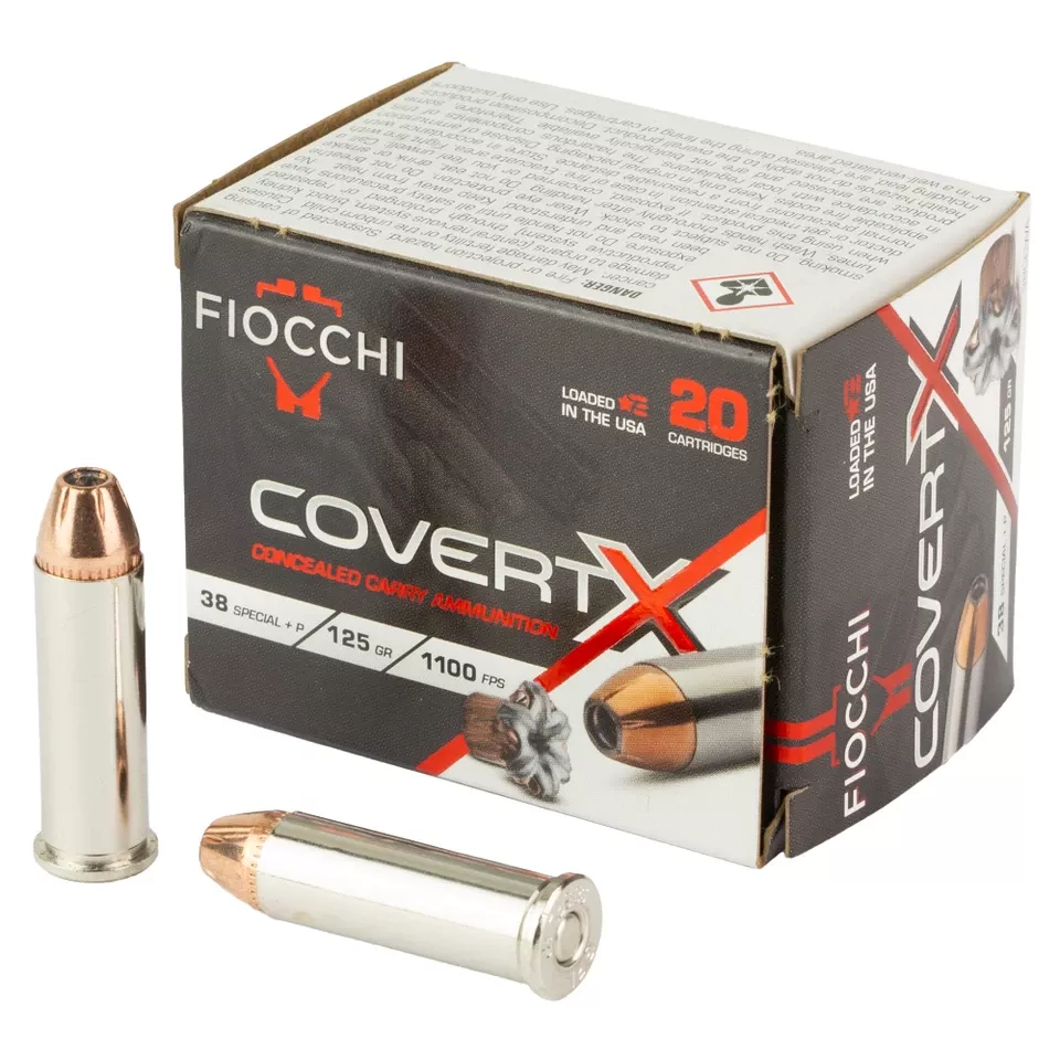 FIOCCHI COVERTX .38 Special +P 125 Grain Ammunition - 20 Rounds/200 Rounds