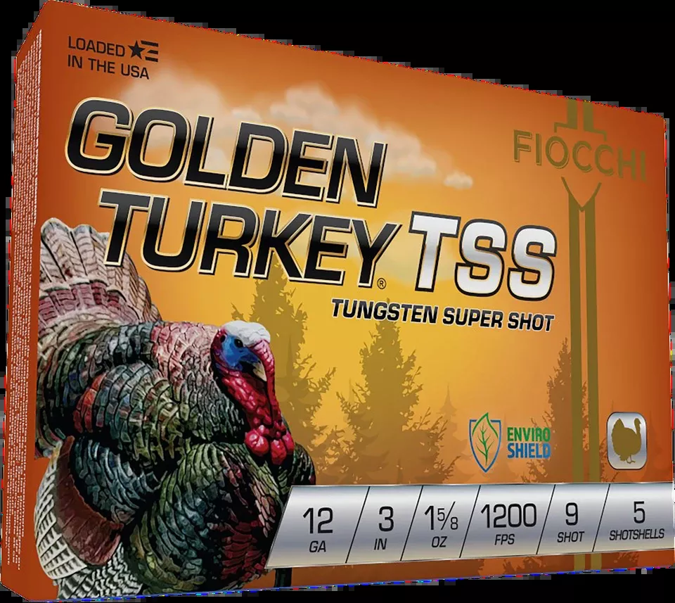 Fiocchi Golden Turkey TSS 12 Gauge 3" 9 Shot Ammo - 5/Box, 10/Case