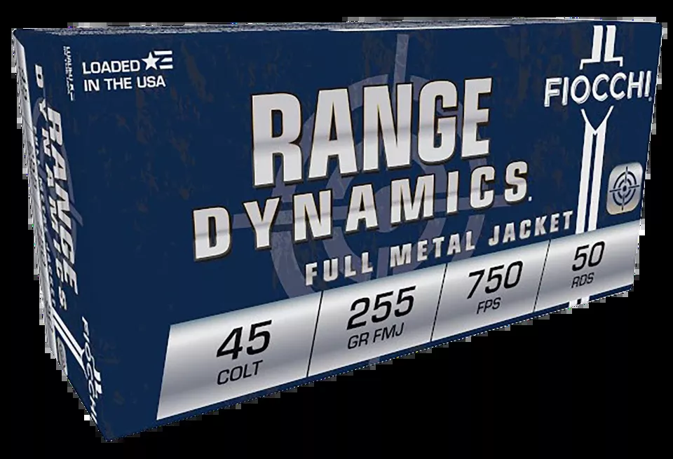 Fiocchi Range Dynamics 45 Colt 225gr CMJ Ammo - 50 Rounds per Box