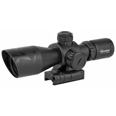 Firefield Barrage Rifle Scope | 2.5-10X40 | Black | Class IIIA Red Laser | Illuminated Red/Green Mil-Dot Reticle | 2-Piece Mount | FF13065
