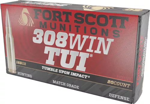 FORT SCOTT 308 WIN 168GR TUI – SOLID COPPER 20RD 10BX/CS