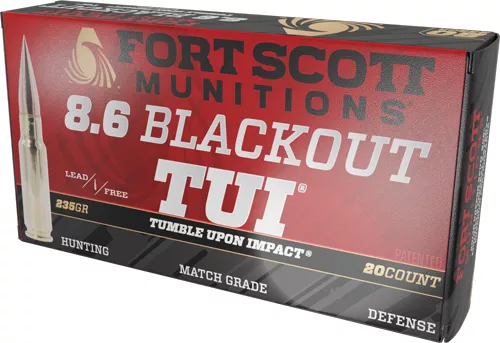 FORT SCOTT 8.6 BLACKOUT 235GR – TUI SOLID COPPER 20RD 10BX/C