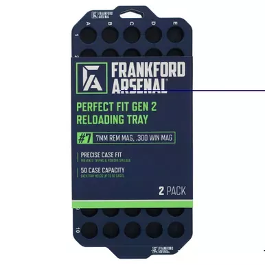 Frankford Arsenal Perfect Fit Tray | Style 8 | Reloading Tray | Fits 338 Lapua/45-70 Gov | Blue | 2 Trays are Inlcuded | 1183644