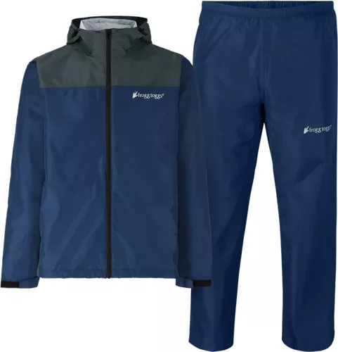 FROGG TOGGS MEN’S VAPOR RAIN – SUIT BLUE & GRAY XL/2X