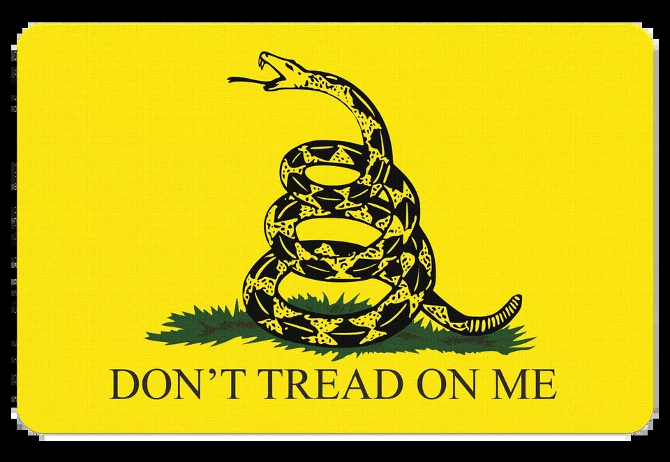Gadsden Flag Cleaning Mat - 11"x17" Black/Yellow Rubber with Snake Design
