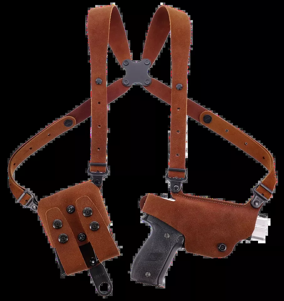 Galco Classic Lite 2.0 Shoulder Holster for Glock 43, Right Hand, Natural Leather, Fits Up to 56" Chest