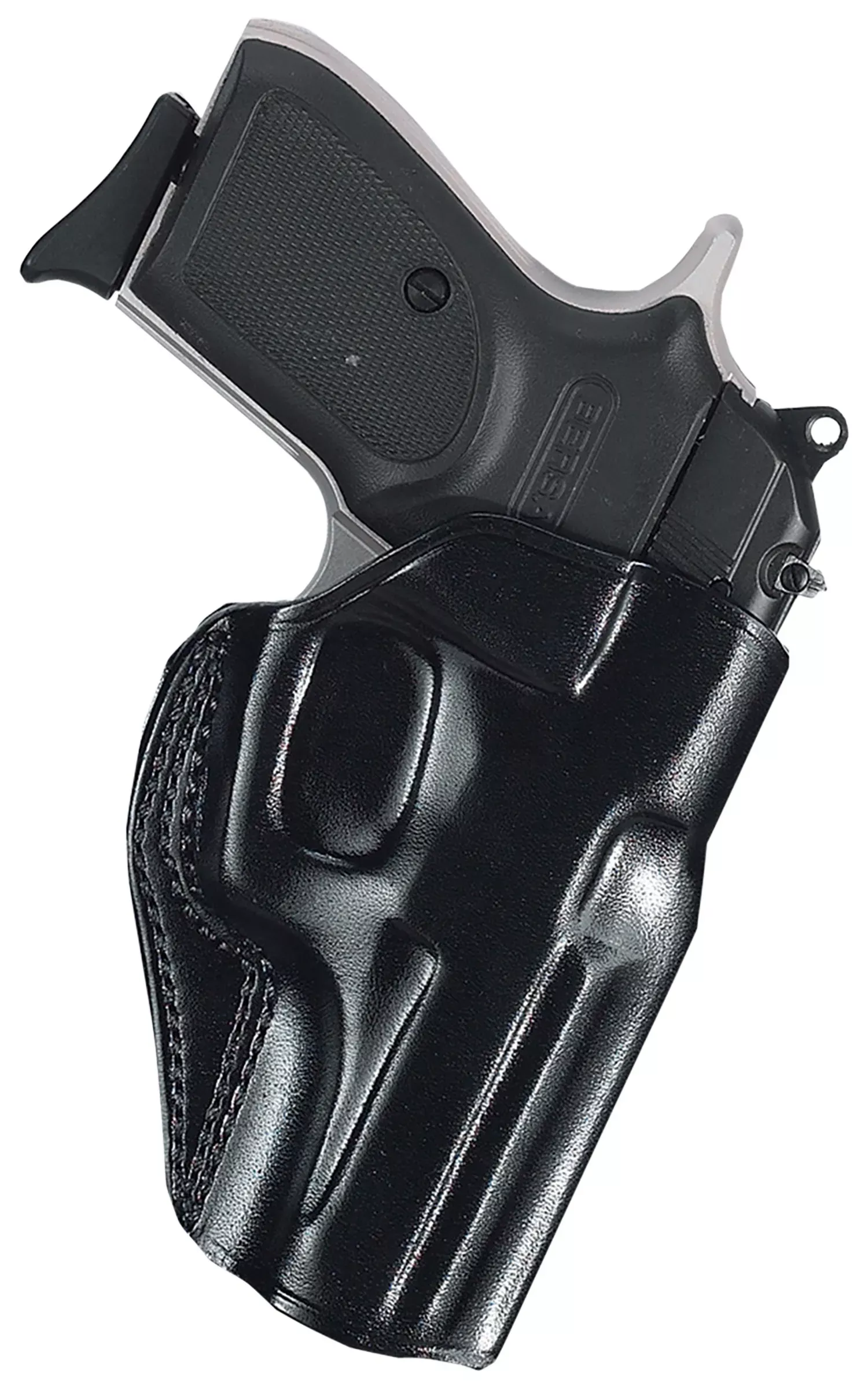 Galco SG858B Stinger OWB Black Leather Belt Slide Fits S&W M&P .380 Shield EZ Fits 3-3.30″ Barrel Right Hand