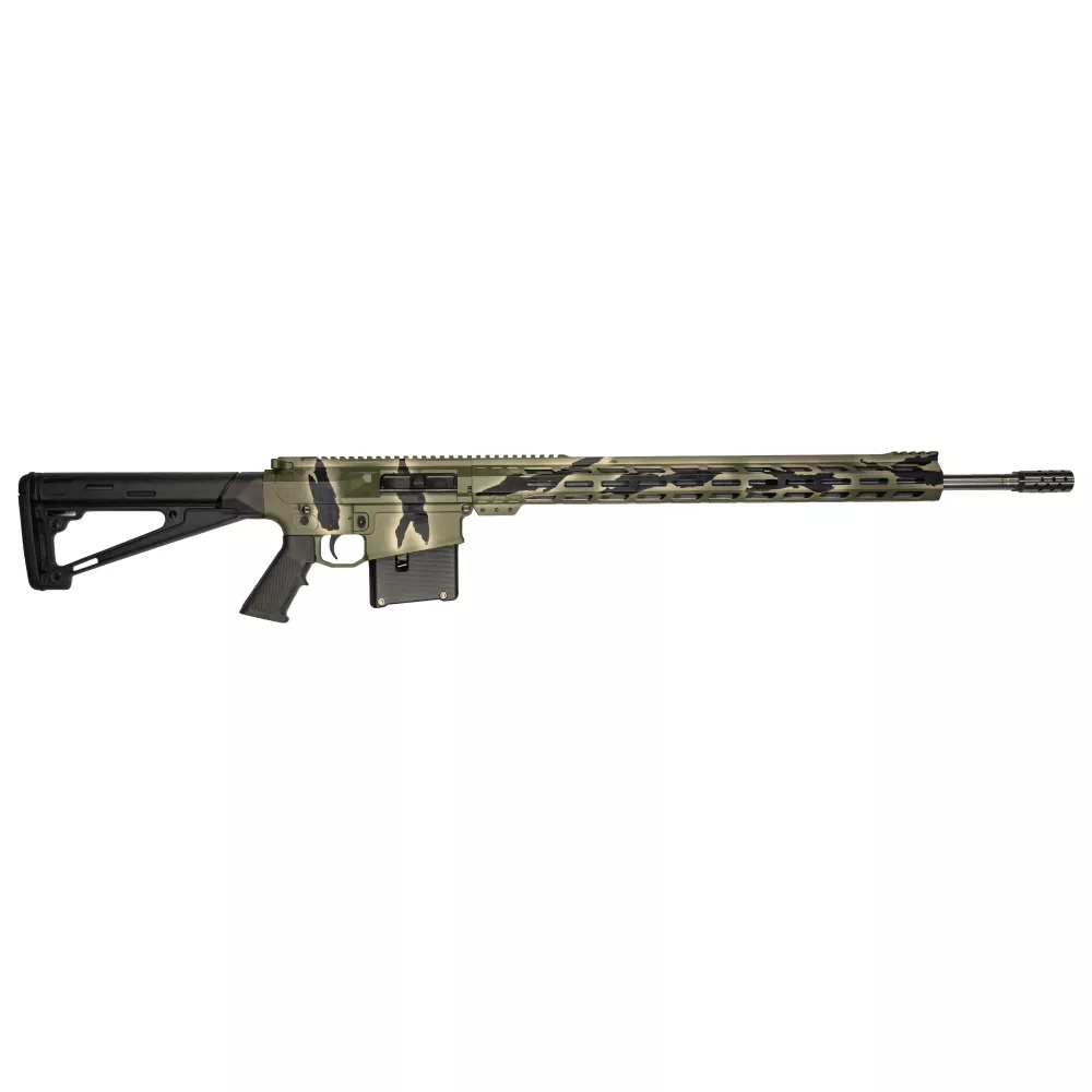 GLFA AR Long Action Rifle 6.5 PRC 5RD Magazine 24″ Barrel MLOK Handguard Green Pursuit Cerakote