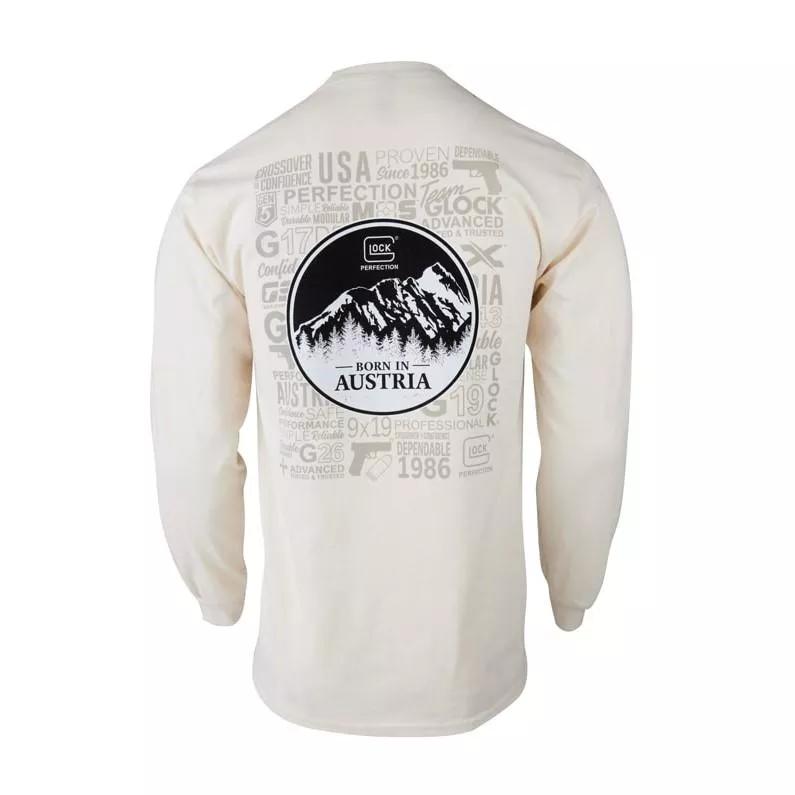 Glock Born in Austria Long Sleeve Shirt Tan S