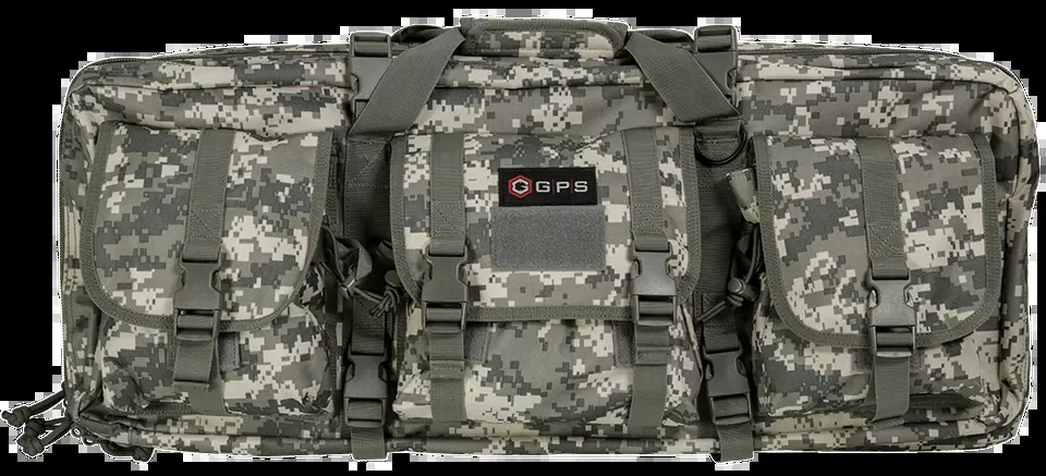 GPS DRC28ACU Double Rifle Case with Pistol Sleeves and Lockable Zippers