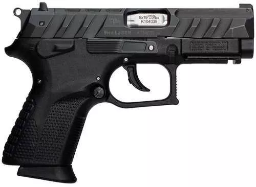 Grand Power P1S Mk23 9mm Luger 12+1 3.66" Stainless Rotating Barrel, Black Optic Ready/Serrated Slide, Black Frame w/Accessory Rail, Checkered Grip, Ambidextrous
