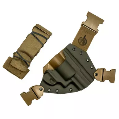 GunfightersINC Kenai Chest Holster | Kydex Shell | Nylon Harness | Fits Ruger Redhawk/Super Redhawk | Gray Shell | Coyote Brown Harness | Right Hand | KN-REDHK-040221