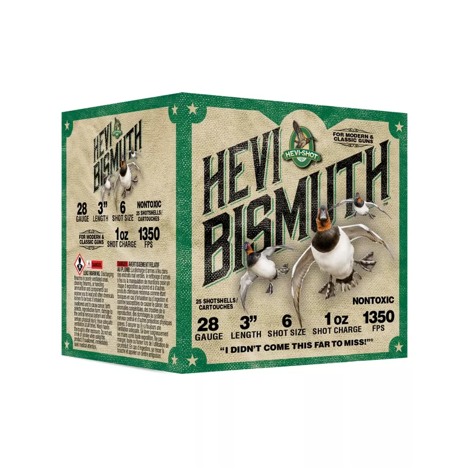 HEVI Bismuth 28 Gauge 3" 1oz #6 Shot Shells - Box of 25/Case of 250