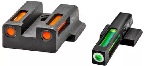 Hi-Viz LightWave H3 | Fits Smith & Wesson M&P 9 SHIELD EZ | Tritium/Fiber Optic Night Sights | Green Front with White Ring and Green Rear | 9EZN321