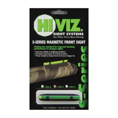 Hi-Viz Magnetic Sight | Fits Narrow Shotgun Rib .219″-.312″ | Green | S300-G