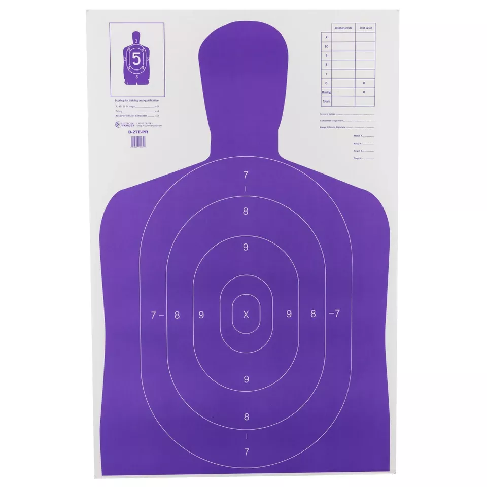 High-Visibility Fluorescent Purple Target Sheets, 100-Pack