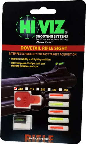 HIVIZ RIFLE FRONT SIGHT FOR – 3/8″ DOVETAIL .260″