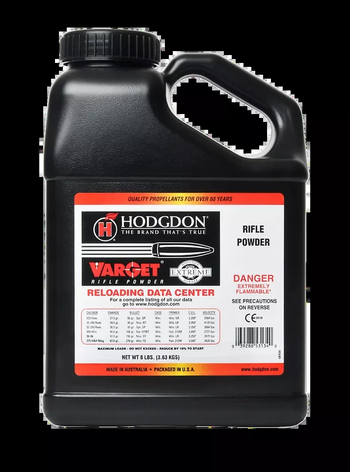 Hodgdon VAR8 Extreme Varget Smokeless Rifle Powder - 8 lbs