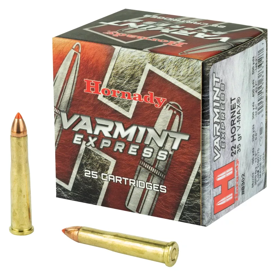 Hornady .22 Hornet 35gr V-MAX Ammunition - 25 Rounds per Box