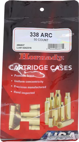 HORNADY UNPRIMED CASES 338 ARC – 50 PACK 5PK/CS