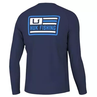 Huk Farm Pursuit Long Sleeve Shirt Naval Academy L