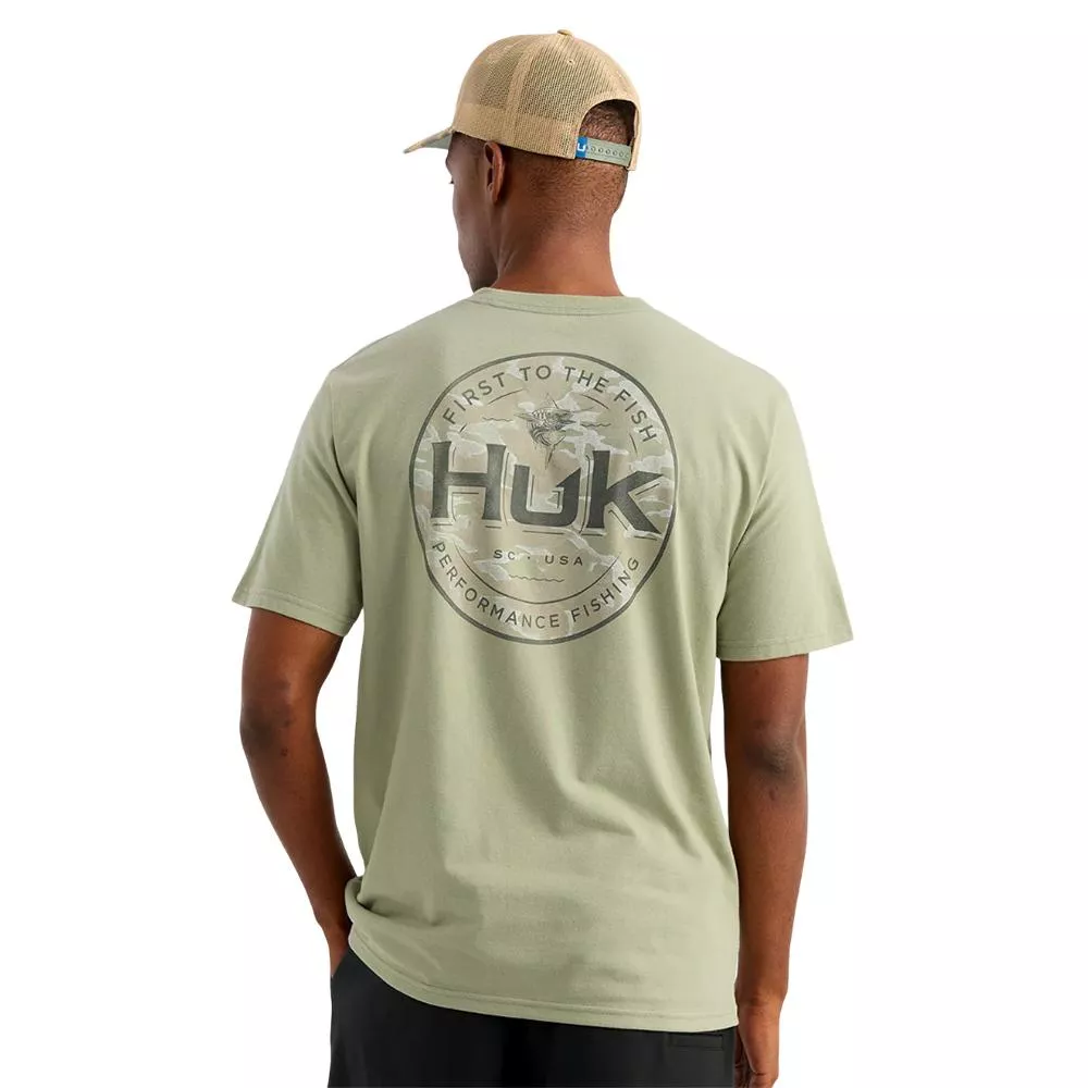 Huk Marlin Circle Short Sleeve Pocket Shirt Seagrass 2XL