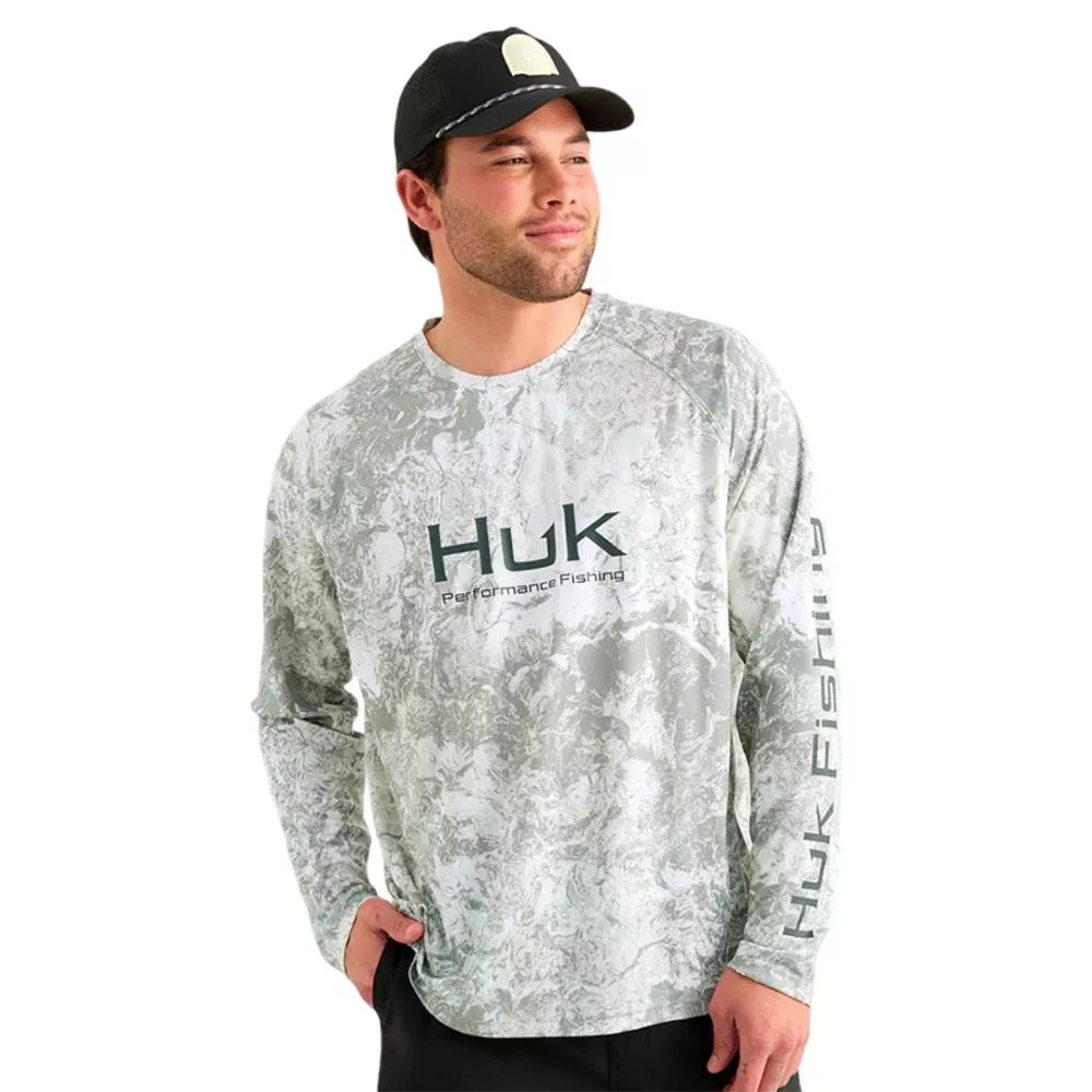 Huk Mossy Oak Pursuit Performance Long Sleeve Crew Shirt MO Seagrass XL