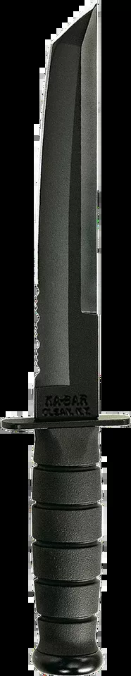 Ka-Bar 1245 Tanto Knife with Serrated Black Blade and Sheath