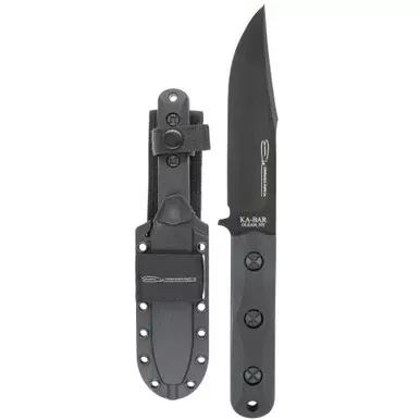 KA-BAR Knives EK Short Clip Point | Elk Commando | Fixed Blade Knife | 5.062″ Blade Length | 9.25″ Overall Length | Matte Finish | lack | 1095 Cro-Van Steel | Ultramid Handle | Includes Celcon Sheath | EK50