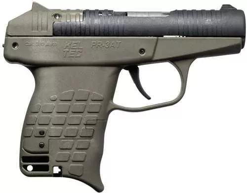 Kel-Tec PR-3AT Compact Frame 380 ACP 13+1 2.85" Black Rotating Barrel Shroud, Green Polymer Frame
