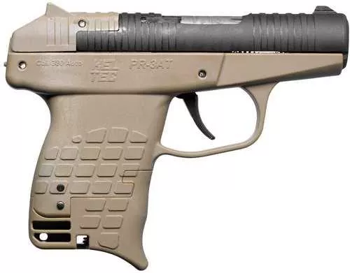 Kel-Tec PR-3AT Compact Frame 380 ACP 13+1 2.85" Black Rotating Barrel Shroud, Tan Polymer Frame
