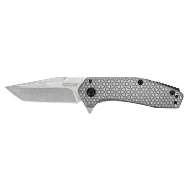 Kershaw CATHODE | Folding Knife/Assisted | 4CR14 | Stonewashed | Plain | Drop Point | SpeedSafe | Flipper | FRAME Lock | Reversible Carry | 2.25″ | Steel | Stonewashed | Box | 1324