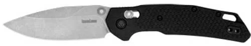 Kershaw Heist | Folding Knife | Flipper Assisted Opening | Plain Edge | D2 Tool Steel | Stonewashed Finish | Glass Filled Nylon Handle | 3.2″ Blade | 7.6″ Overall | Includes Deep Carry Pocket Clip | 2037