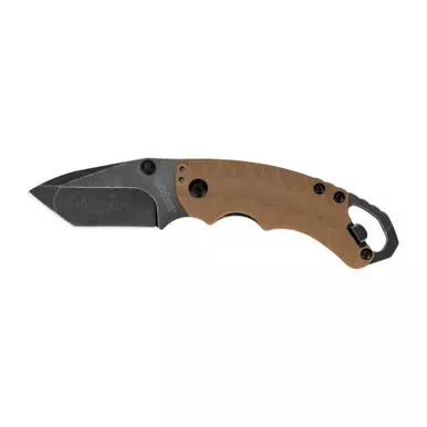 Kershaw Shuffle II | 2.6″ Folding Knife | Tan Glass-filled Nylon Frame | Plain Edge | 8CR13MOV BlackWash Steel Finish | 8750TTANBW