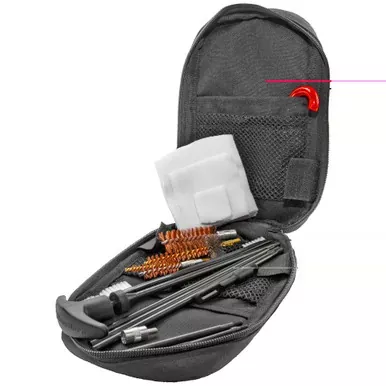 Kleen-Bore 3 Gun Tactical | Cleaning Kit | 5pc. KleenBore Coated Rigid Cleaning Rods | 3 Sizes of Phosphor Bronze Bore Brushes | 3 Sizes of Cotton Flannel Cleaning Patches | 12GA/.223/5.56/9MM | KB-3G