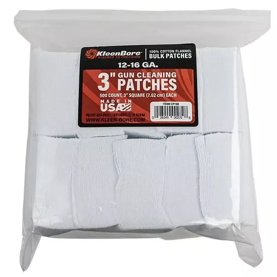 KleenBore 3″ Bore Cleaning Patches 12-16ga 500/ct