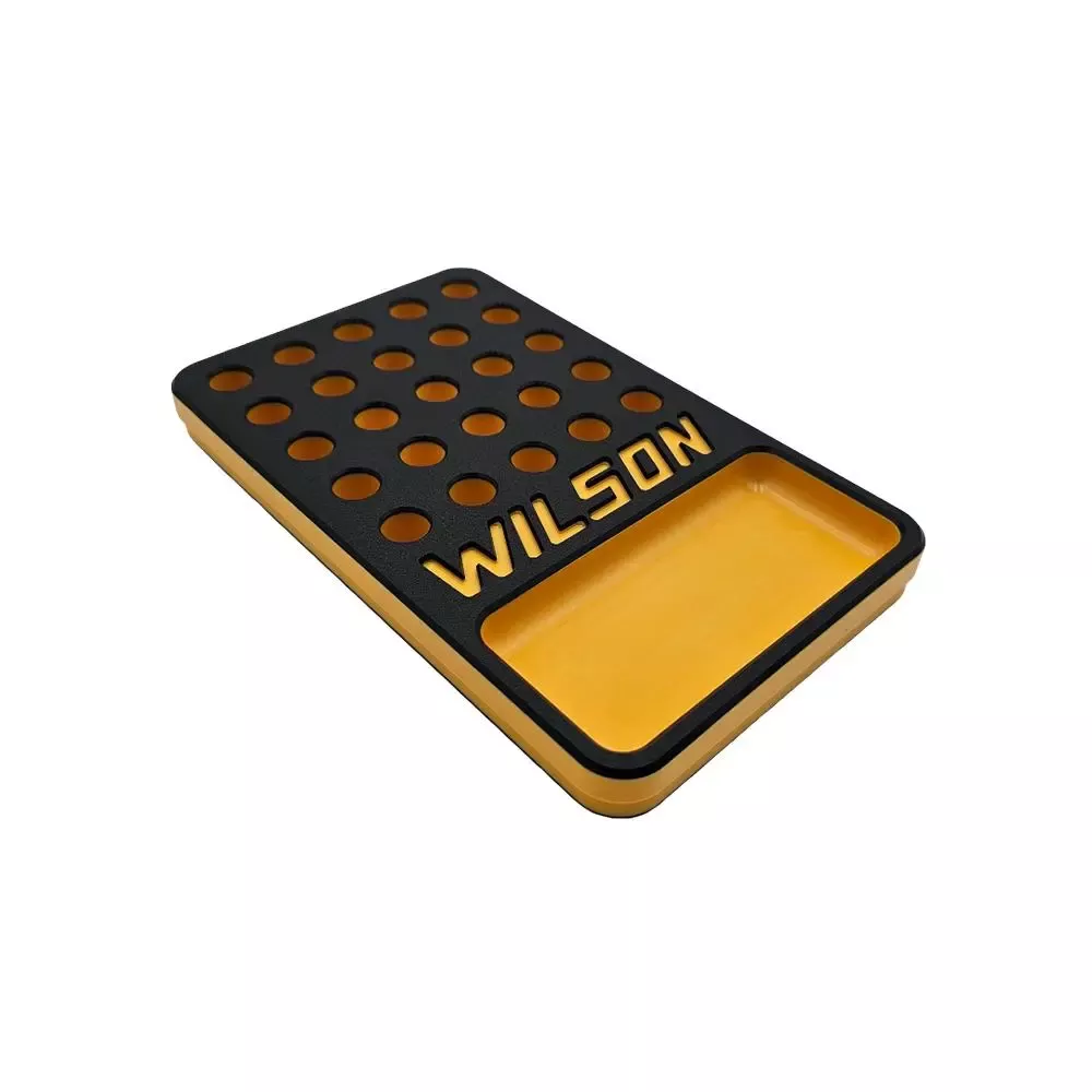 L.E. Wilson Reloading Tray with Bullet/Primer Cup .473″ 25 Hole Black/Yellow
