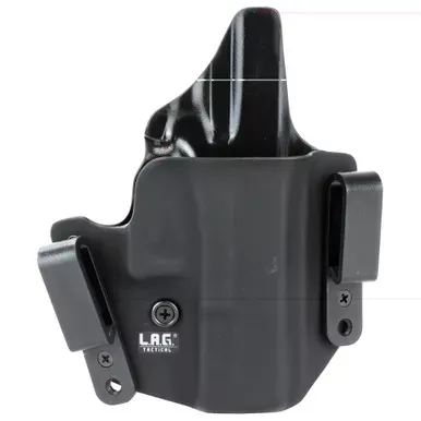 L.A.G. Tactical, Inc. Defender Series | OWB/IWB Holster | Fits Glock 19/23/32 | Kydex | Right Hand | Black Finish | 1001