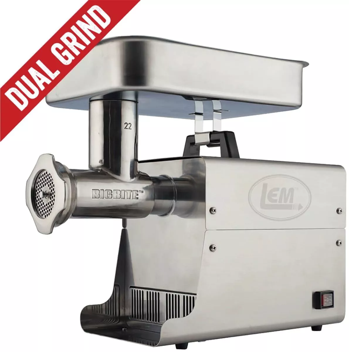LEM Products #22 Big Bite Dual Grind Meat Grinder – 1 HP