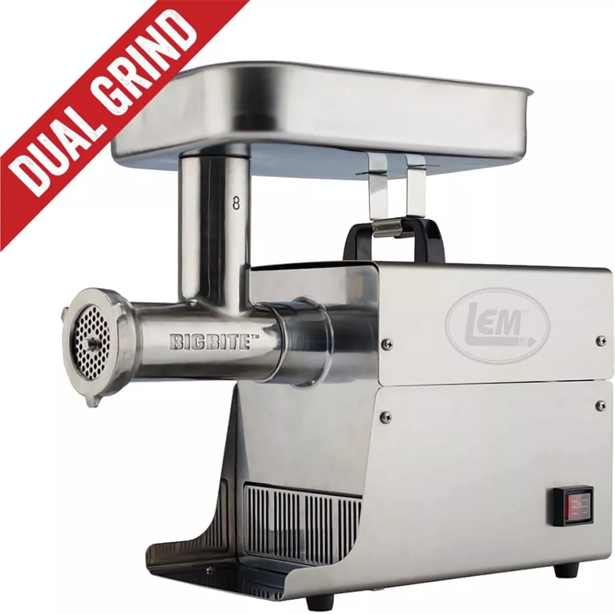 LEM Products #8 Big Bite Dual Grind Meat Grinder – 0.5HP