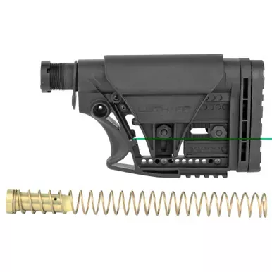 Luth-AR MBA-3 Stock With Buffer Assembly | Mil-Spec Dia 6-Position Carbine Buffer Tube | .223/5.56 Buffer | Buffer Spring | Latch Plate and Lock Ring | Adjustable Length of Pull/Cheek Height/Butt Plate | Fits AR-15 | Black | MBA-3K-M