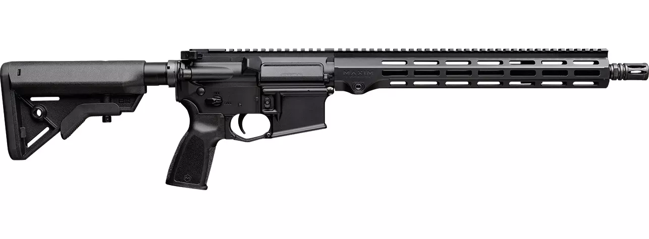 Maxim Defense MD15 Duty 5.56 NATO 16″ Black Nitride Threaded Barrel, Black Anodized Aluminum Receiver W/Picatinny Rail, M-LOK Handguard, B5 Bravo Black Polymer Stock, Black Polymer Grip