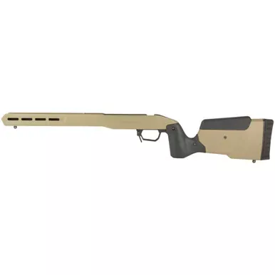 MDT Field Stock | Rifle Chassis | 6061 Aluminum Core | Overmolded Polymer Body | AICS Magazine Compatible | Flat Dark Earth | Fits Savage Short Action | 105828-FDE
