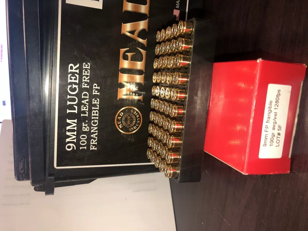 Mead Industeries 9 mm Luger 100 Gr. Frangible 50 rounds