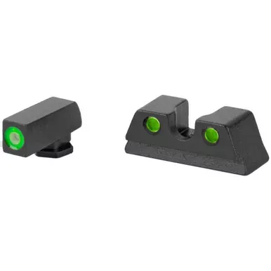 Meprolight Hyper-Bright | Tritium Sight Set | Green Front/Green Rear | For Glock 42 | 43 | 43X and 48 0402203111
