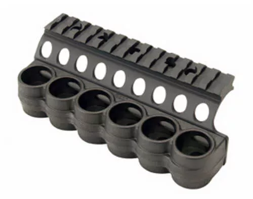 Mesa Tactical SureShell | 12 Gauge | 6-Shell Side Saddle with Rail | Fits Benelli M4 | Polymer | Matte Finish | Black | 94930