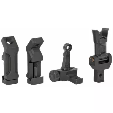 Midwest Industries Combat Rifle Sight | 45 Degree Offset | Adjustable Front and Rear | Low Profile | Fully Ambidextrous | Flip-Up | Includes A2 Sight Tool | Black Finish | MI-CRS-OSS