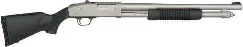 Mossberg 590A1 Pro Compact 12 Gauge Pump 6+1 18.50" Silver Marinecote Heavy Walled Barrel, Silver Marinecote Steel Drilled & Tapped Receiver, Adj LOP Black Synthetic Stock, Ambidextrous