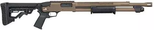 Mossberg 590R Stand-Off 12 Gauge Flat Dark Earth 3" Chamber 6Rd Capacity 18.5" Barrel Adjustable Stock