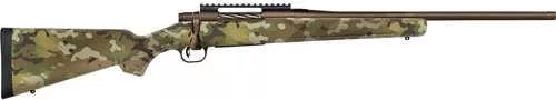 Mossberg Patriot Compact 300 Win Mag 4+1 20" Patriot Brown Cerakote Threaded Bull Barrel, Patriot Brown Cerakote Steel Receiver w/Picatinny Rail, MultiCam Fixed Synthetic Stock